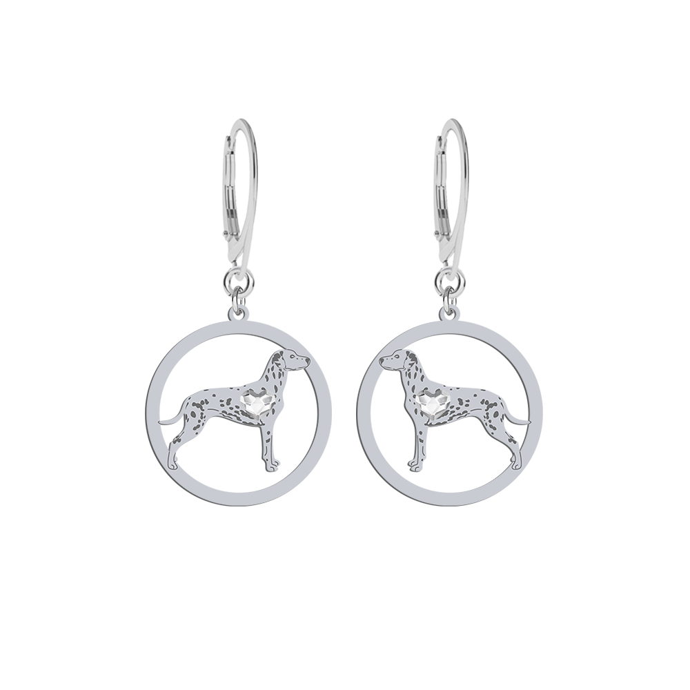 Silver Dalmatian engraved earrings - MEJK Jewellery