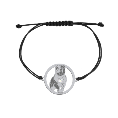 American Bulldog  Armband mit Schnur GRAVUR KOSTENLOS - MEJK Jewellery