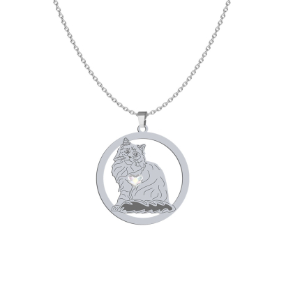 Naszyjnik z kotem Siberian Cat srebro GRAWER GRATIS - MEJK Jewellery