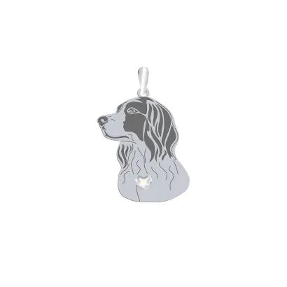 Silver Irish Red and White Setter engraved pendant - MEJK Jewellery