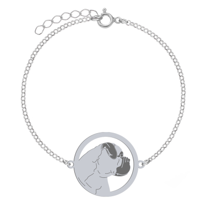 Silver Bullmastiff engraved bracelet - MEJK Jewellery