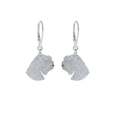 Silver Irish Soft-coated Wheaten Terrier engraved earrings - MEJK Jewellery