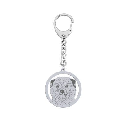 Silver Norfolk terrier engraved keyring - MEJK Jewellery