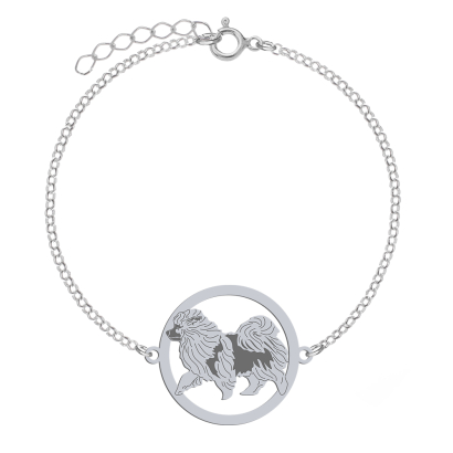 Silver Wolf Spitz  engraved bracelet - MEJK Jewellery