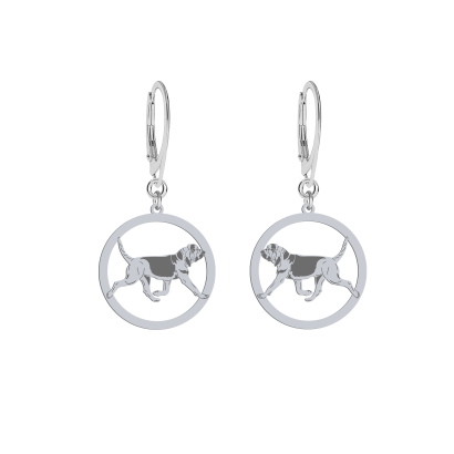 Silver Bloodhound earrings, FREE ENRAVING - MEJK Jewellery