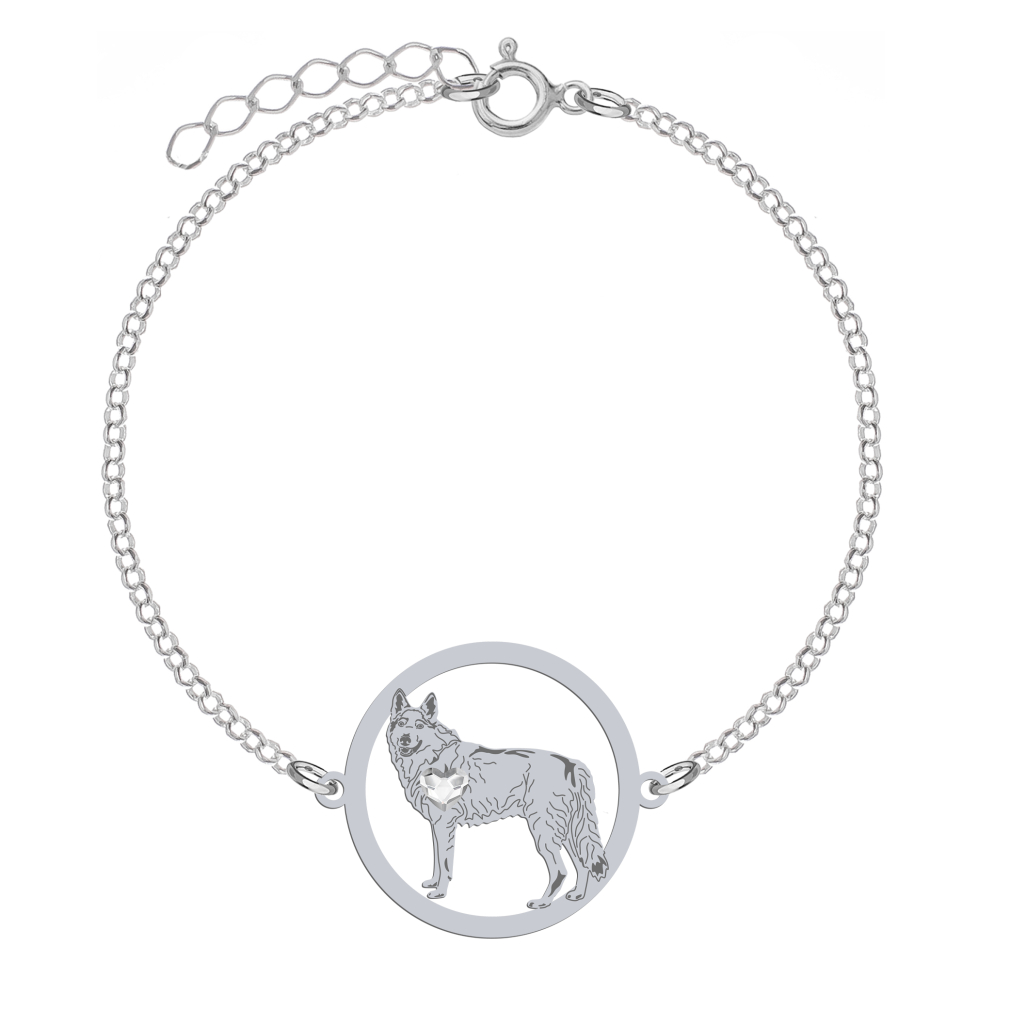 Silver Czechoslovakian Wolfdog  engraved bracelet - MEJK Jewellery