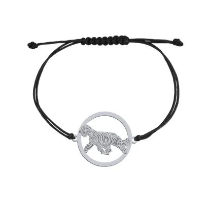 Silver Briard string bracelet, FREE ENGRAVING - MEJK Jewellery