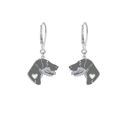 Silver Deutscher Jagdterrier earrings, FREE ENGRAVING - MEJK Jewellery