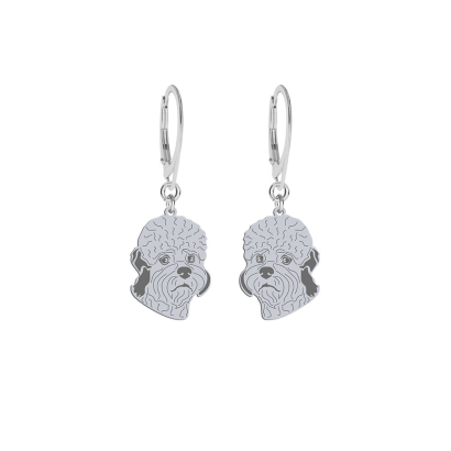 Silver Dandie Dinmont Terrier earrings, FREE ENGRAVING - MEJK Jewellery
