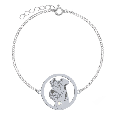 Silver Irish Terrier bracelet with a heart, FREE ENGRAVING - MEJK Jewellery