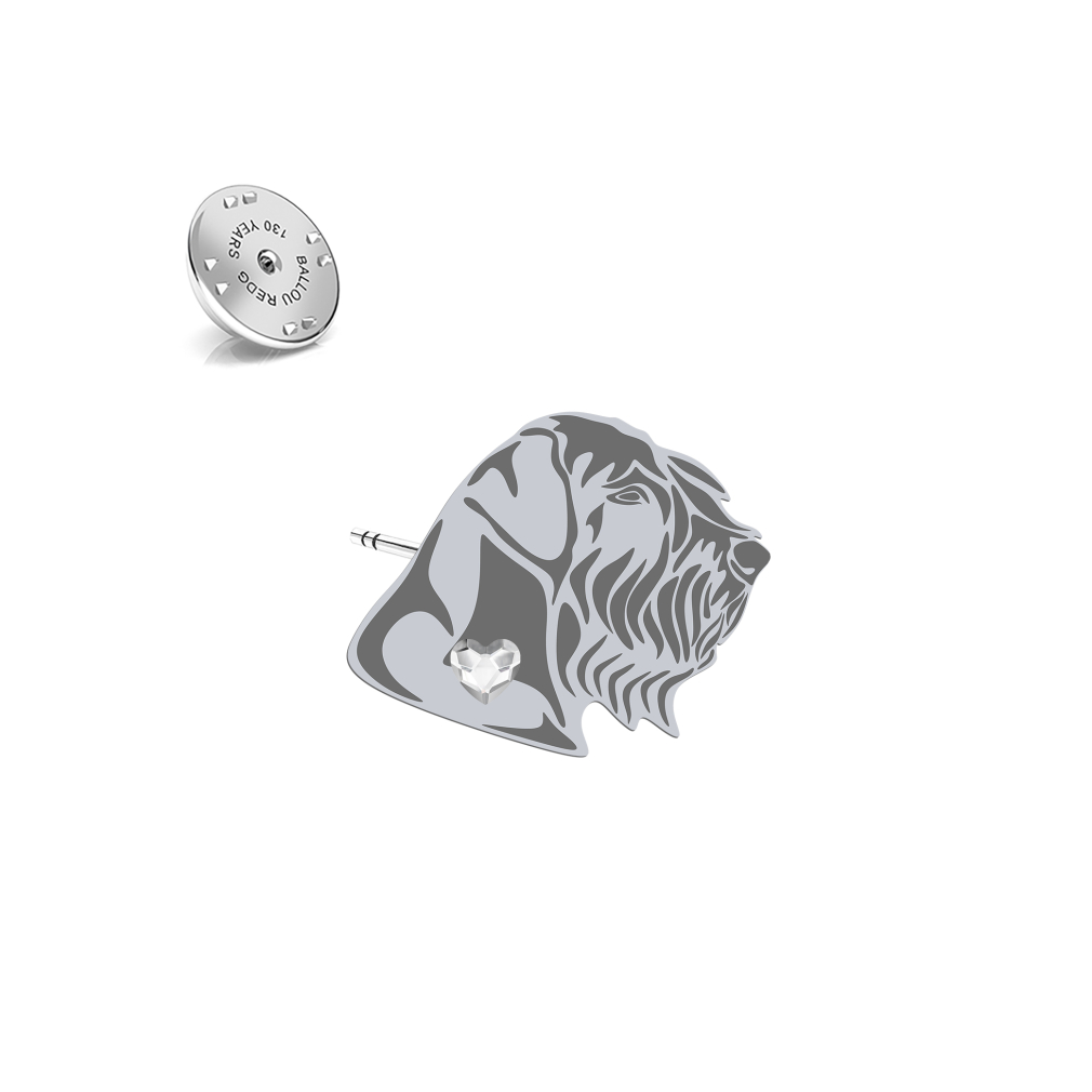 Silver Giant Schnauzer pin - MEJK Jewellery