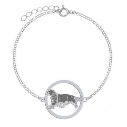 Silver Cavalier King Charles Spaniel bracelet, FREE ENGRAVING - MEJK Jewellery