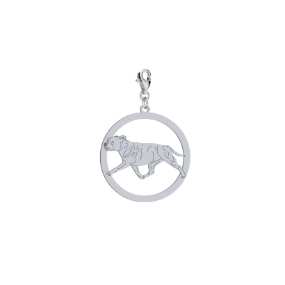 Silver Staffordshire Bull Terrier charms, FREE ENGRAVING - MEJK Jewellery