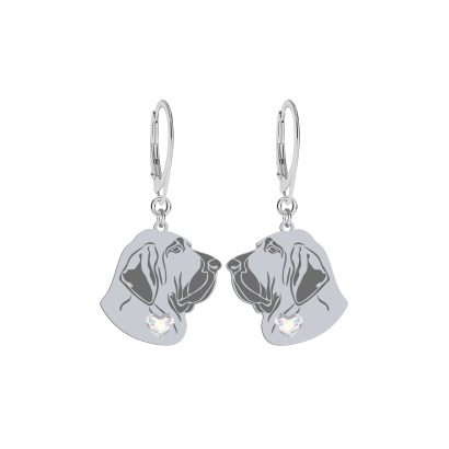 Silver Fila Brasileiro earrings, FREE ENGRAVING - MEJK Jewellery