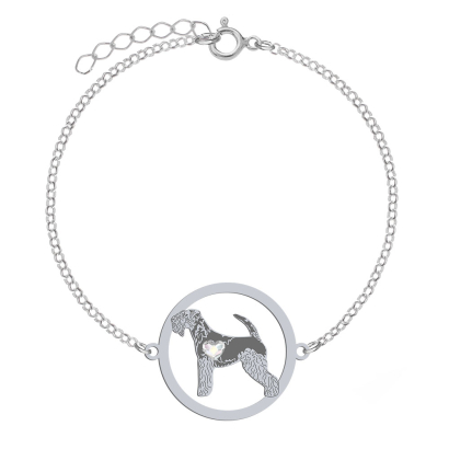 Silver Lakeland Terrier engraved bracelet - MEJK Jewellery