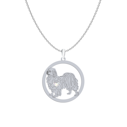 Naszyjnik  z psem grawer Tibetan Spaniel srebro - MEJK Jewellery