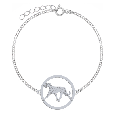 Silver Irish Wolfhound  engraved bracelet - MEJK Jewellery