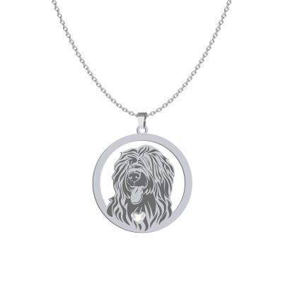 Naszyjnik z psem Owczarkiem Francuskim srebro GRAWER GRATIS - MEJK Jewellery
