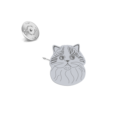 Silver Scottish Straight Cat pin - MEJK Jewellery
