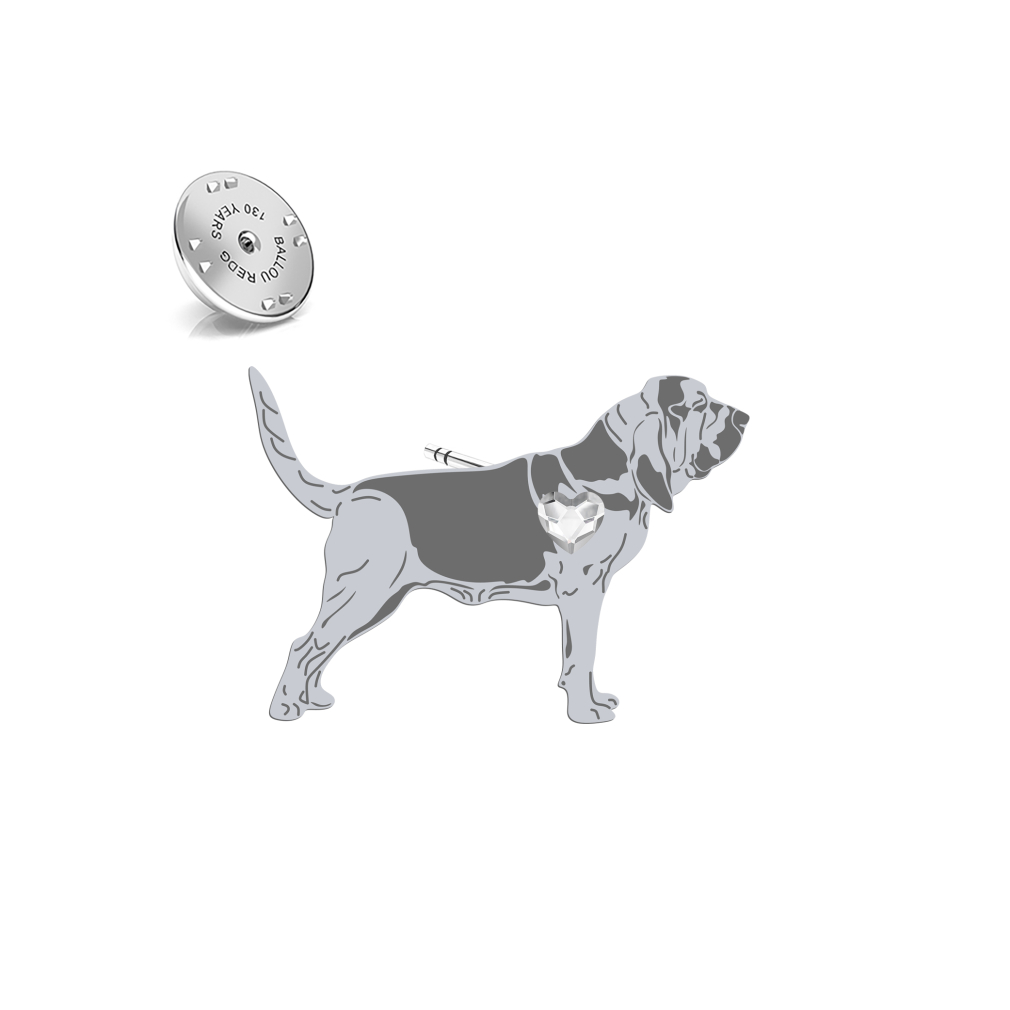 Wpinka z psem Bloodhound srebro - MEJK Jewellery