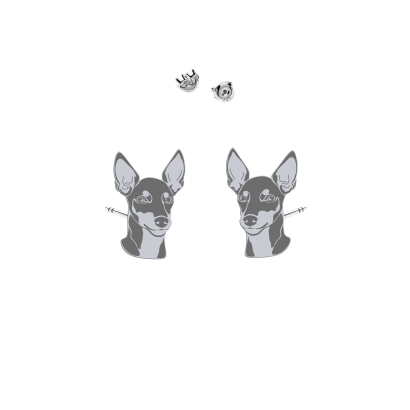 Silver English Toy Terrier earrings - MEJK Jewellery