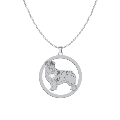 Naszyjnik z psem Owczarkiem Australijskim srebro GRAWER GRATIS - MEJK Jewellery