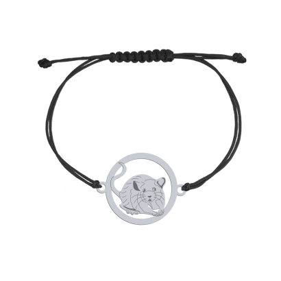 Bransoletka Mysz na sznurku srebro925 GRAWER GRATIS - MEJK Jewellery