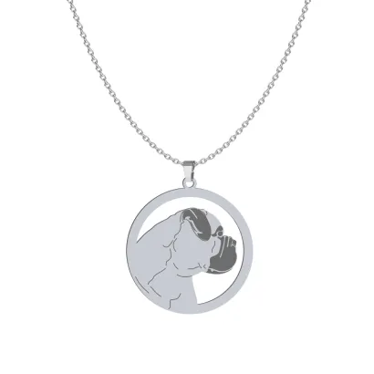 Silver Bullmastiff necklace, FREE ENGRAVING - MEJK Jewellery
