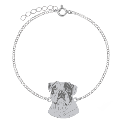 Silver American Bulldog bracelet, FREE ENGRAVING - MEJK Jewellery