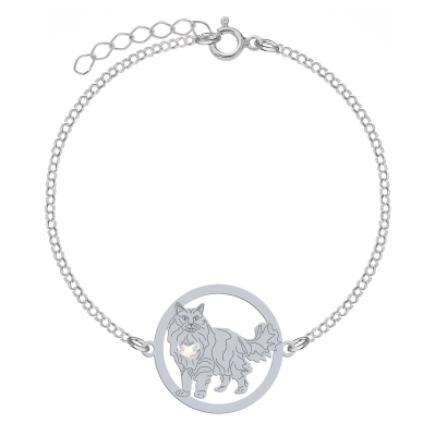 Silver Aphrodite Cat bracelet, FREE ENGRAVING - MEJK Jewellery