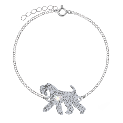 Bransoletka Kerry Blue Terrier srebro platynowane pozłacane GRAWER GRATIS - MEJK Jewellery