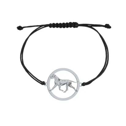 Silver Great Dane string bracelet, FREE ENGRAVING - MEJK Jewellery