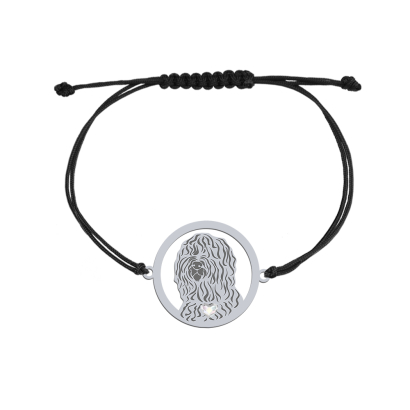 Silver Barbet engraved string bracelet - MEJK Jewellery