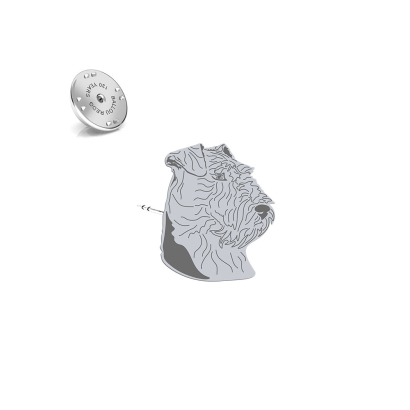 Silver Welsh Terrier pin with a heart - MEJK Jewellery