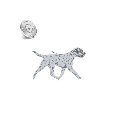 Wpinka z psem Border Terrier srebro - MEJK Jewellery