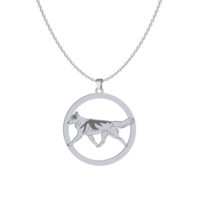 Silver Siberian Husky engraved necklace - MEJK Jewellery