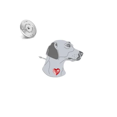 Silver Beagle harrier pin with a heart - MEJK Jewellery