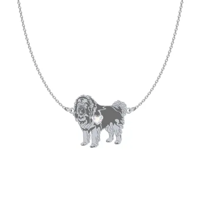 Silver Caucasian Shepherd Dog necklace, FREE ENGRAVING - MEJK Jewellery