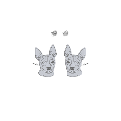 Kolczyki z rasą American Hairless Terrier srebro - MEJK Jewellery