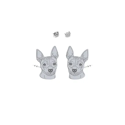 Silver American Hairless Terrier earrings - MEJK Jewellery