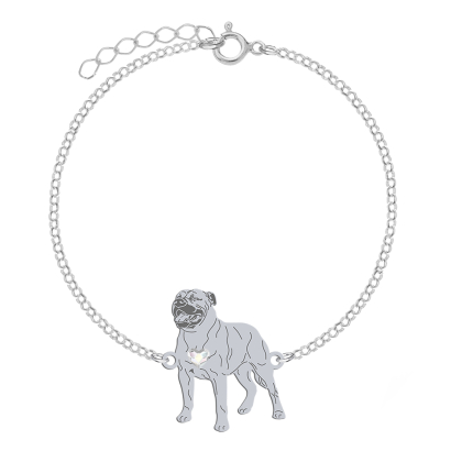 Silver Ca de Bou bracelet with a heart, FREE ENGRAVING - MEJK Jewellery