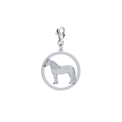 Silver Haflinger Horse charms, FREE ENGRAVING - MEJK Jewellery