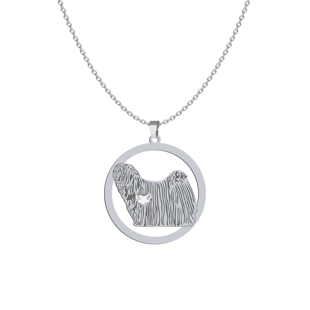 Silver Puli necklace with a heart, FREE ENGRAVING - MEJK Jewellery