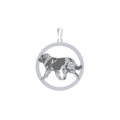 Silver Caucasian Shepherd Dog pendant, FREE ENGRAVING - MEJK Jewellery