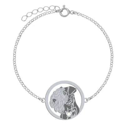Silver Lakeland Terrier bracelet, FREE ENGRAVING - MEJK Jewellery