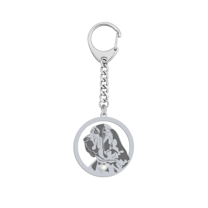 Silver Bloodhound keyring, FREE ENGRAVING - MEJK Jewellery