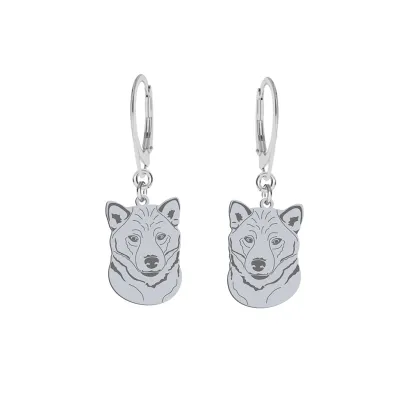 Silver Shiba-inu earrings, FREE ENGRAVING - MEJK Jewellery