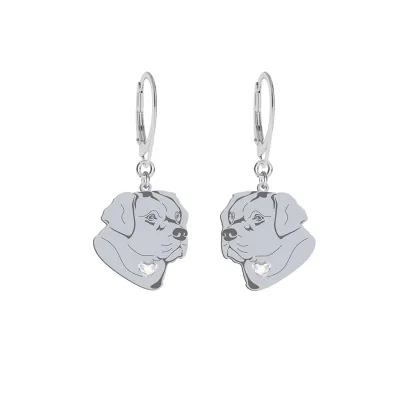 Silver Labrador Retriever earrings, FREE ENGRAVING - MEJK Jewellery