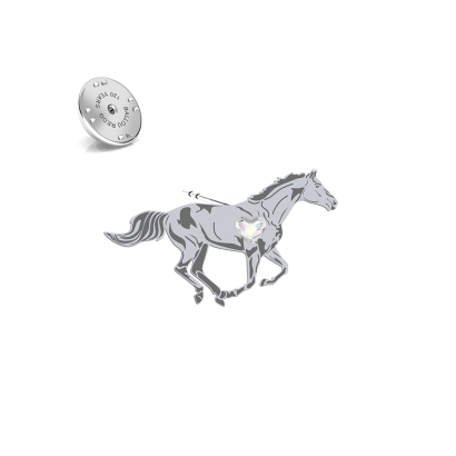 Silver Thoroughbred Horse pin - MEJK Jewellery