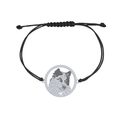 Silver Yakutian Laika engraved string bracelet - MEJK Jewellery
